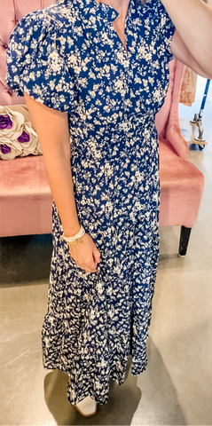 Navy Floral Dress