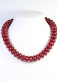 Pipestone Marble Beaded Necklace, Garnet