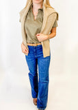 Olive Suede Top