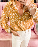 Stella Button Up Top, Mustard Seed