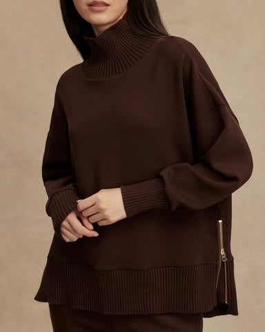 Varley - Barker High Neck Pullover, Coffee Bean