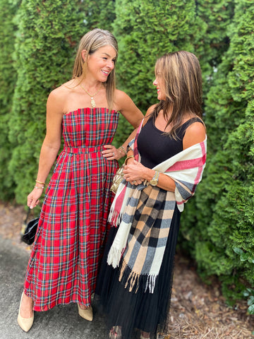 Pretty in Plaid Midi Dress