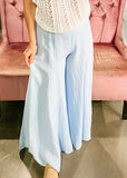 Lou Linen Palazzo Pant, Sky Blue