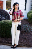Jackson Tartan Cardi, Taupe