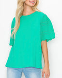 Ramona Pointe Knit Top, Green