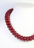 Pipestone Marble Beaded Necklace, Garnet