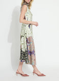 Flora Mock Neck Bias Cut Midi Dress