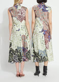 Flora Mock Neck Bias Cut Midi Dress