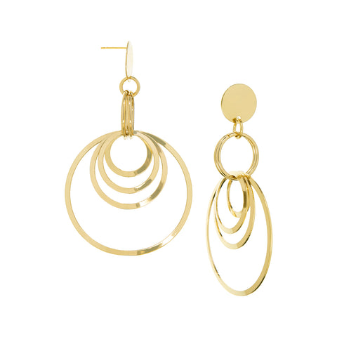 Multi Circle Drop Earrings