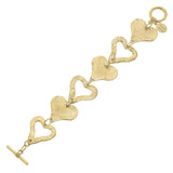 Gold Toggle Bracelet, Heart