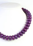 Pipestone Marble Beaded Necklace, Purple