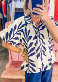 Sandy Navy Print Top