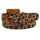 Tortoise Square Buckle Leopard Belt
