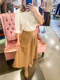Dolce Cabo - Camel Faux Leather Skirt