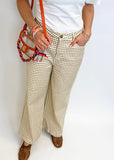 Jess Gingham Pant, Beige