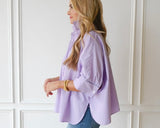 Abby Swing Top, Lavender & Navy Stripe