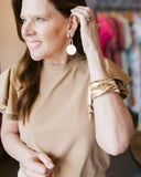 Gold Disc Drop Earring