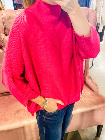 Boho Sweater, Fuschia