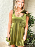 Olive Shimmer Dress