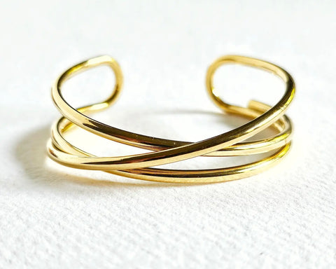 Layered Gold Cuff Bangle