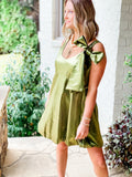 Olive Shimmer Dress