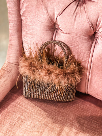 Lil Lady Feather Bag, Bronze