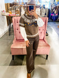 Paris Embroidered Sweater, Brown