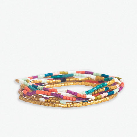 Macy 6 Strand Bracelet Stack, Rainbow