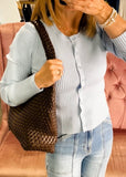 Barry Woven Tote, Brown