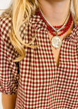 Brinley Layered Necklace, Garnet