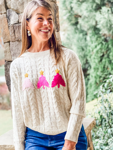 Tres Feliz Cable Sweater