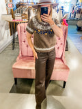 Paris Embroidered Sweater, Brown