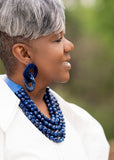 Beaded Layer Necklace, Navy