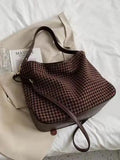 Blake Plaid Satchel Bag, Coffee