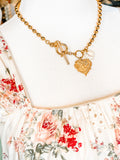 Gold Plated Ball Chain with Mother of Pearl & Gold Plated Hearts