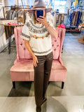 Paris Embroidered Sweater, Cream