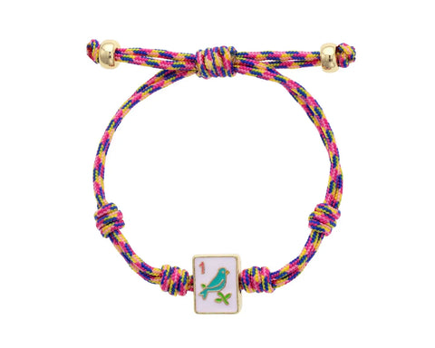 Lucky Tile Paracord Bracelet, Pink