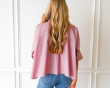 Abby Swing Top, Red & Black Stripe