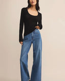 Z Supply - Tibi Scoop Mesh Pullover, Black