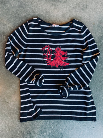 Stripe Gamecock Sweater