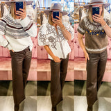 Kut from the Kloth - Meg Coated Wide Leg, Chocolate
