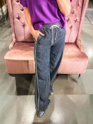 Daze Denim - Drawstring Soft Denim, Sky Whisper