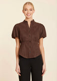 Coffee Suede Top