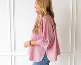 Abby Swing Top, Red & Black Stripe