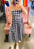 Starly Navy Gingham Dress