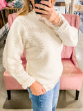 Leaf Embroidery Sweater