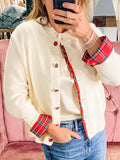 Peek A Plaid Cardi