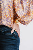 Cassie Print Top, Purple