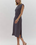 Cloey Navy Stripe Knit Dress