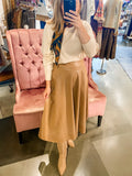 Dolce Cabo - Camel Faux Leather Skirt